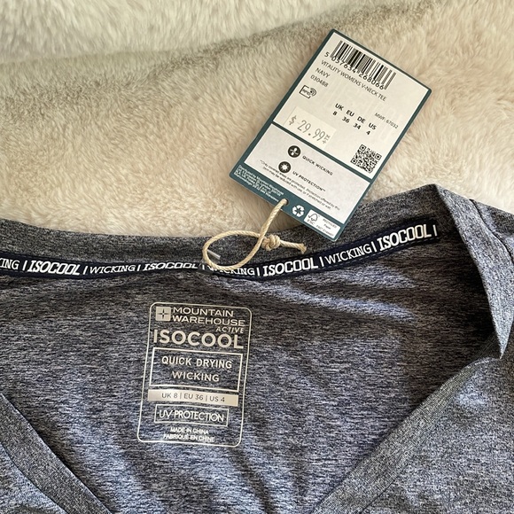 NWT Mountain Warehouse Active ISO COOL Vitality Women's V-Neck Tee - Picture 2 of 4